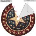 Farmhouse July 4th American Flag Patriotic Star Wooden Christmas Tree Skirt 36 Inch Mat Funny Party Holiday Festive Decor Supplies for Home Occasion Ornament Decorations