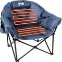 Slsy Heated Camping Chair Oversized, Outdoor Portable Heated Folding Chair, Heavy Duty 500 lbs Support, Padded Seat for Outdoor Sports, Camping, Patio, and Picnics (Celadon)