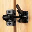 Self-Locking Gate Latch for Wooden Fence Gate Heavy Duty, Post Mount Automatic Gravity Lever Gate Fence Door Latches for Wooden Fence Secure Pool Garden Shed, Black, Normal