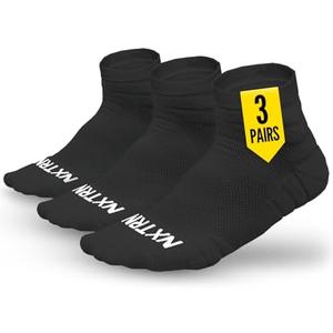 NXTRND 3 Pairs Compression Running Socks for Men, Cushion Athletic Ankle Socks, Basketball, Football, Hiking Size L/XL