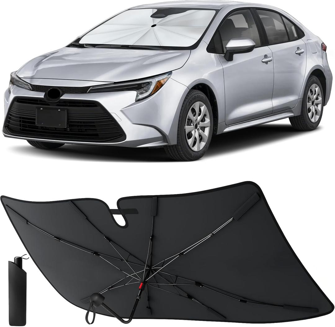 EcoNour Windshield Sunshade & Window Tint for Toyota Corolla 2020-2024 2025 2026 | Front Windshield Sun Shade UV & Heat Shield | Foldable Car Sun Visor for Interior Protection Accessories