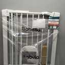 Babelio Baby Gate with Adjustable Cat Door,29-43" Auto Close Durable Pet door for Stairs,Doorways and House,Pressure Mounted,Easy Install,Effortless Walk Thru,White