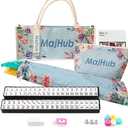 American Mahjong Set, 166 Premium Tiles with 4 All-in-One Rack, Mahjong Tile Set 3 Dice, 100 Chips, Wind Indicator with Printed Carrying Bag for Seniors & Beginners, Family Game Night