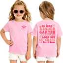 First Day of School Shirt for Girl 1st Grade Here I Come T-Shirt Kid Back to School Outfit Cute Summer Tee Top (Pink)