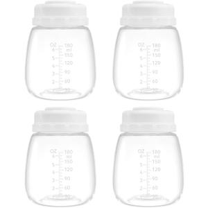 Milk Storage Bottle and Collection Bottle, Compatible with Spectra S1, S2, Motif Luna, Cimilre, Replace Spectra Bottles Wide-Mouth Bottles, 4 pc (6oz/180ml)