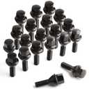 Jiiinmiiin M12x1.25 ONE-Piece Design Conical Seat Wheel Lug Bolts 20pcs ET Black Studs Set Shank Length 28mm, 19mm Hex Compatible with 2015-2022 Je/ep Renegade, 2018-2022 Compass, 2014-2022 Cherokee