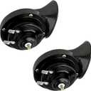 Sun Walker 2 PCS Super Loud Train Horns, 12V Waterproof Car Snail Horn Replacement Kit, Universal Air Electric Snail Double Horn for Motorcycle Truck Boat, Car Accessories (Black)