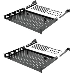 Tecmojo 1U Rack Shelf,19 inch Rack Shelf 12 inch Depth,Rack Mount Shelf with Anti-Slip Stops,Server Rack Shelf and Network Shelf for 19 in Equipments, 110lbs Capacity of Vented 1U Shelf,No Lip (Pack of 2)