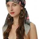 ZLYC Chemo Headwear Pre Tied Head Scarf Headwraps Lightweight Turban Beanie Cap for Women, One Size