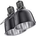 Reptile Light Fixture, 2-Pack 5.5'' Deep Dome for Reptile Light/Heat Lamp/UVB Light, Dual Heat Lamp Holder Fixtures