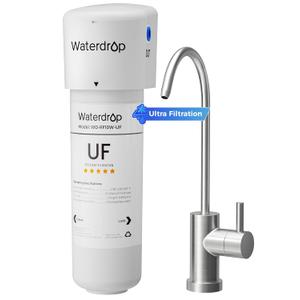 Waterdrop 10UBW-UF 0.01 m Ultra Filtration Under Sink Water Filter System, Reduces Lead, Chlorine, Bad Taste & Odor, with Dedicated Brushed Nickel Faucet, USA Tech