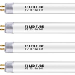 34 Inch F21T5/CW LED Replacement Bulbs, 4100K Cool White, T5 LED 18 Watts Replace Fluorescent Bulb with LED, Replacement Tube for Counter and Cabinet Fixture, 4 Pack