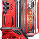 FNTCASE for Samsung Galaxy S26-Ultra Case: [Built-in Screen Protector & Kickstand] [2 Front Frames] [Military-Grade Drop Protection] Heavy Duty Shockproof Rugged TPU Case Full Body Protective Red
