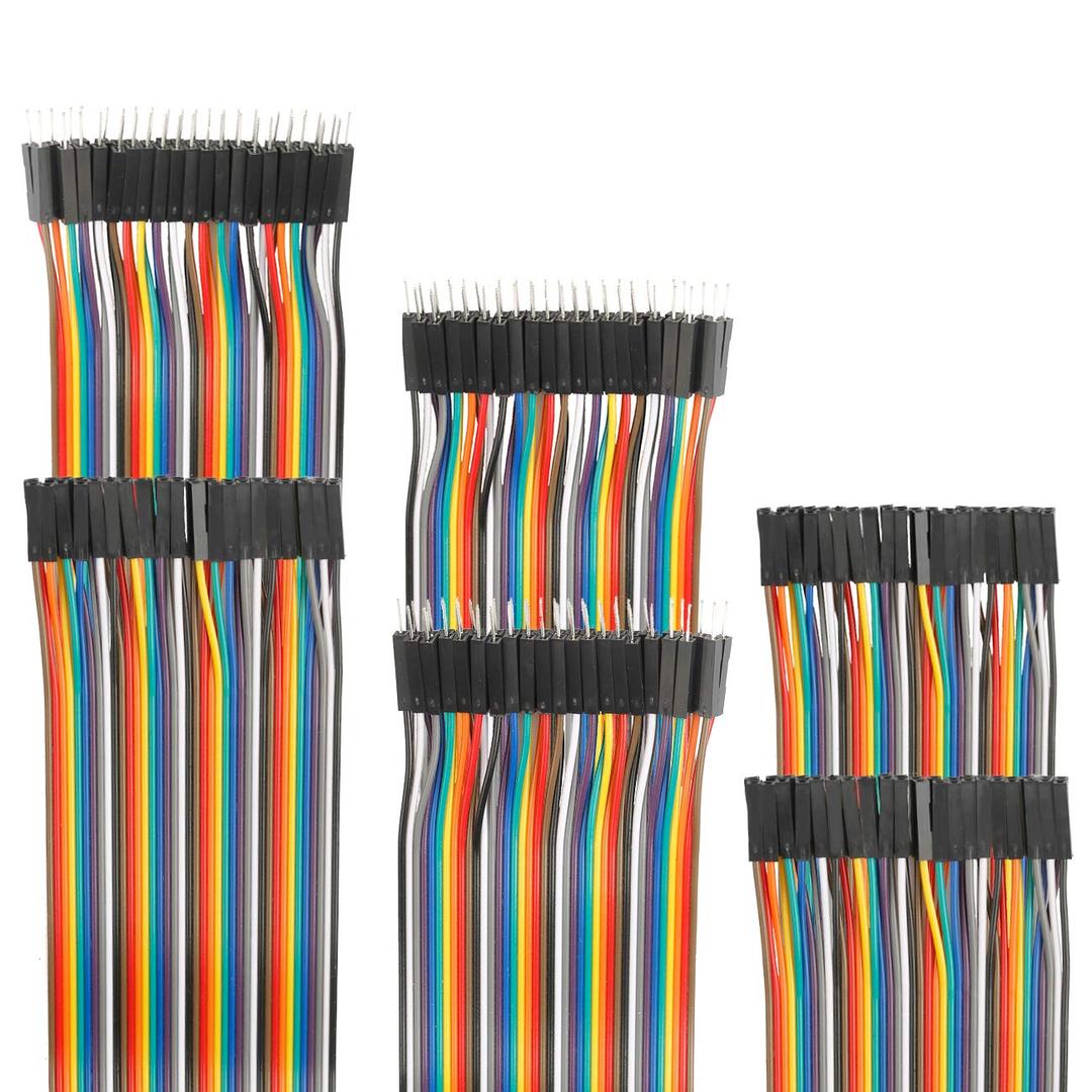 120pcs Breadboard Jumper Wires 20cm Wire Length Optional Dupont Cable Assorted Kit Male to Female Multicolored Ribbon Cables