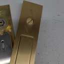 Pocket Door Locks, Edge pulls, Hidden Handles, Pocket Door Hardware, Sliding Door Locks, Sliding Door Hardware, for Doors 1 3/8" to 2 2/8" Thick (Gold, Privacy Type)