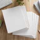 Yeaqee 1-200 Numbered Tab Dividers Un-Punched Letter Size 8.5 x 11 Inch Paper Page White Binder Index Dividers for Office Documents Files(1 Set)