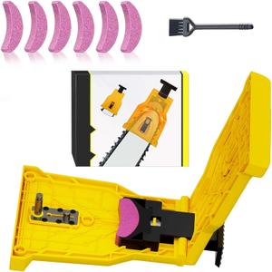 Chainsaw Sharpener Tool, Universal Chainsaw Blade Sharpener, Portable Chain Saw Teeth Sharpener, Simple Operation Chainsaw Sharpener Jig for 12"-22" Chain Saws 5+1 Whetstones