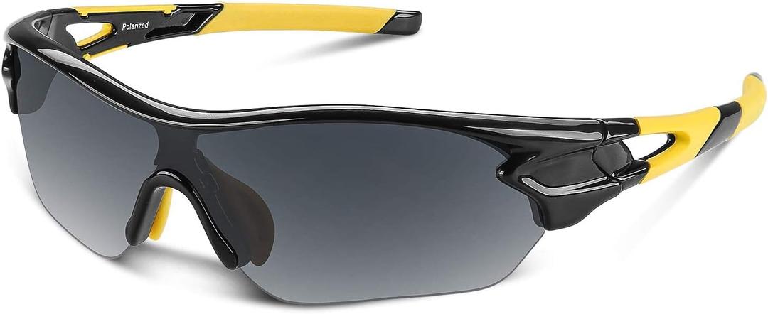 BEACOOL Polarized Sports Sunglasses for Men Women Youth Baseball Cycling Running Driving Fishing Golf Motorcycle TAC Glasses (Yellow)