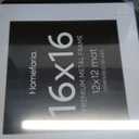 Homeforia 16x16 Picture Frame Black, High End Metal 16x16 Square Poster Frame Matted to 12x12 Print, 16 x 16 Black Frames with Mat 12 x 12 Photo, 16by16 Thin Frames, Tempered Glass, Wall Kit, Set of 1