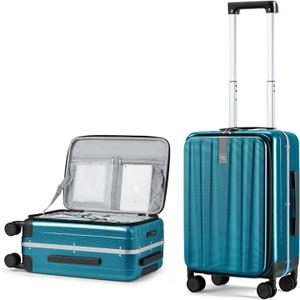 Hanke 20 Inch Carry On Luggage with Wheels PC Hard Shell Suitcase Top Opening Aluminum Frame Tsa Luggage Suitcases for Travel Woman Men Christmas Gifts for BirthdayCaribbean Blue