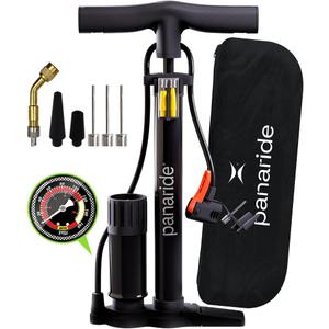 Bike Pump Floor, Advanced Bike Tire Inflator, Bicycle Hand Air Pump with Dual Presta and Schrader Valves, Handheld Bike Pump, Suitable for Road and Mountain Bikes, Baby Stroller, Balls