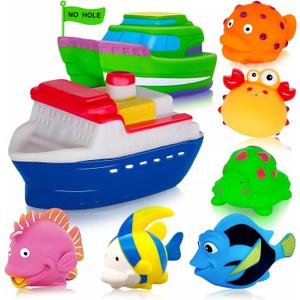 Bath Toys for Kids Ages 1-3 - Christmas Stocking Stuffers - Birthday Gifts for 1 2 3 Year Old Boys Girls Mold Free Bath Toy - Toddler Pool Bathtub Water Table Toys for Babies 6-12 Months Toy Boats