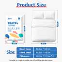 Disposable Travel Bedding Set, 4 Piece Lucky Bear Print, Thickened SMS Fabric, Hotel Sheets and Pillowcases (Double - 4-Piece Set, C - Pure White)