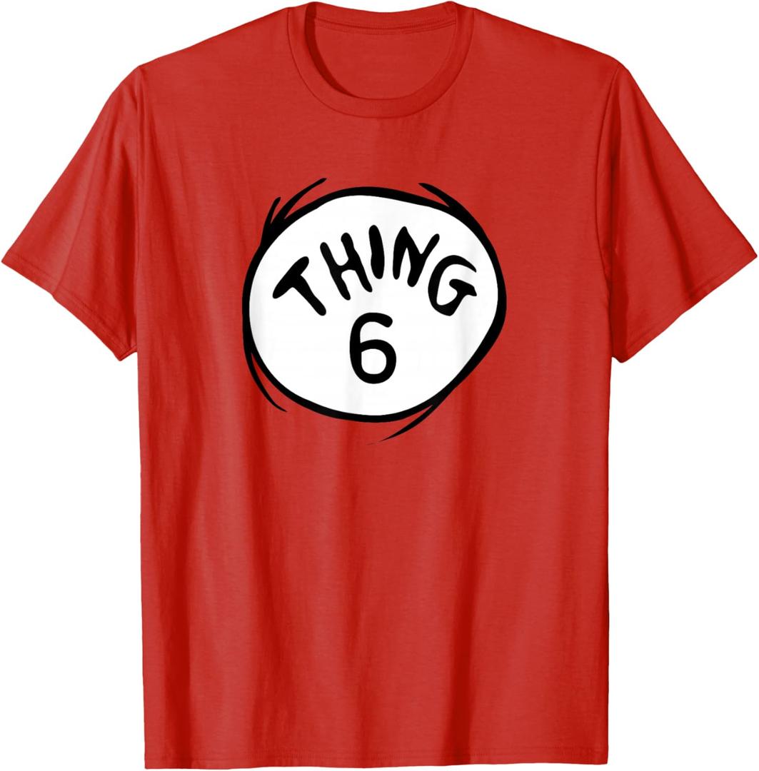 Dr. Seuss Thing 6 Emblem RED T-Shirt Small