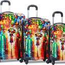 Dejuno 3-Piece Lightweight Hardside Spinner Upright Luggage Set, Multicolor, One Size