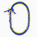 Graduation Lei Class of 2026 - Blue and Gold Grad Lei Graduation Ribbon Leis with Pins, Grad Necklace Gifts for Women Men, Graduations Accessories for Students Bachelor Master or PhD Gown