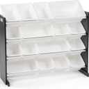 Humble Crew Supersized Toy Storage Organizer with 16 Removable Bins, Black/White  Large Toy Storage for Toddlers Ideal for Kids' Rooms, Playrooms, and Nurseries - Modern Toy Bins for Kids