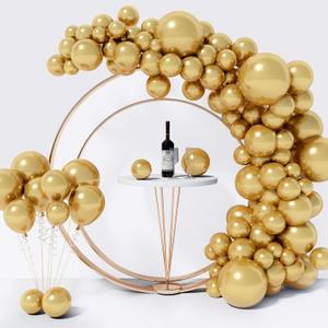 130PCS Metallic Gold Balloons Different Sizes 18" 12" 10" 5" Balloon Garland Arch Kit perfect for Birthday Party, Graduation,Wedding, Holiday Decoration and Anniversary (Metallic Gold Balloons)
