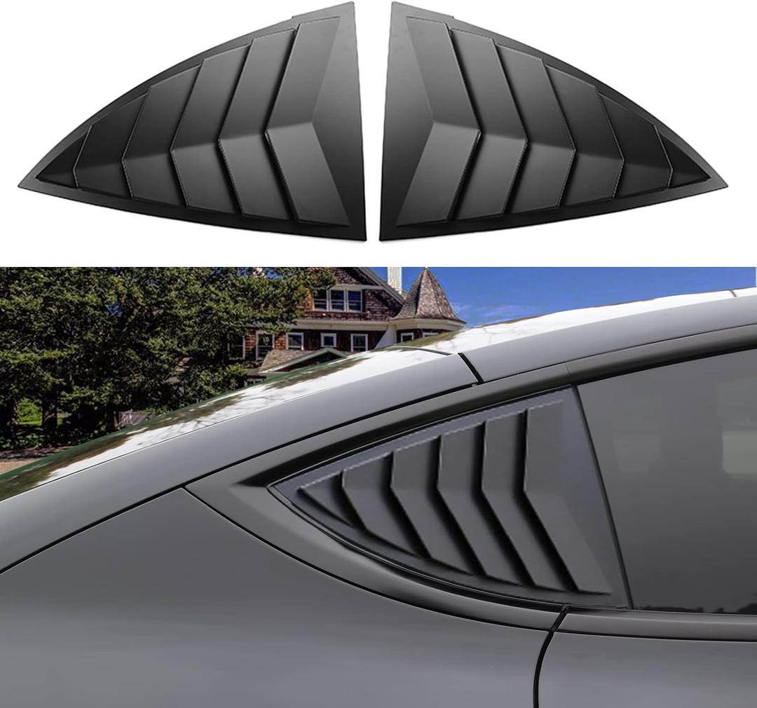 YHCDSEA for Model Y Side Window Louver Cover Sport Style for Tesla Model Y 2021 2022 2023 2024 2025 2026 Accessories (Matt Black)