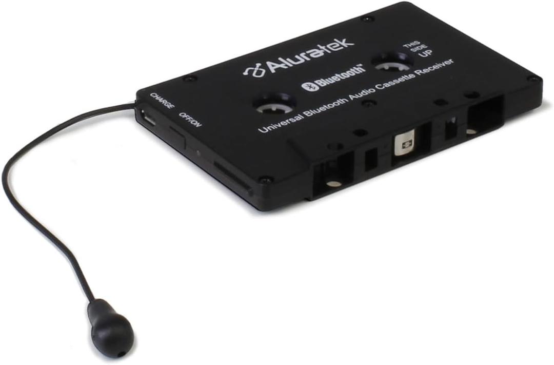 Aluratek Universal Bluetooth Audio Cassette Receiver, Rechargeable Battery, Premium Car Audio, Up to 8 Hours Playtime, Audio Receiving up to 33 Feet