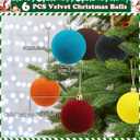 Velvet Ball Ornaments Christmas Balls Red 6 PCS 2.36-Inch Xmas Tree Ball Ornaments for Party Christmas Tree Decor Baby Shower First Xmas Decorations