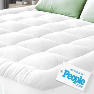Niagara Sleep Solution Ultra Soft Queen RV Size Mattress Topper - Viscose Made from Bamboo Pillow Top Mattress Pad for Back Pain Relief - Naturally Cooling for Hot Sleepers, White