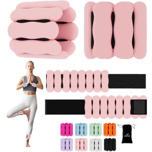 Wrist Ankle Weights for Women Men, Leg Arm Wrist Weights Bangles 1lb*2 2lb*2 Wearable Weights Pilates Weighted Bracelet for Home Gym Fitness Strength Training Walking Swimming Yoga Physical Therapy