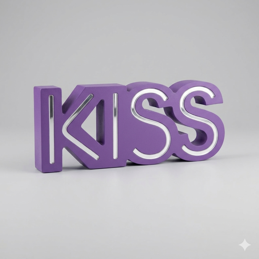 Led Table Sign Kiss Purple