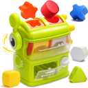 Shape Sorter Toys for Kids, Interactive Shape Sorter Toy for Toddlers, Montessori Color Matching & Sorting Interactive Learning Toys for Boys Girls 1 2 3 Years Old Birthday Gifts.