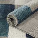 SUPERIOR Clifton Indoor Plush Area Rug, Easy Clean, 2'7"x12', Grey Brown Z