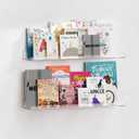 upsimples 2 Pack 23.6x5.5 Inches Acrylic Shelves for Wall Storage, Floating Bookshelves for Kids, Display Shelf Organizer for Bathroom, Bedroom, Living Room, Kitchen, Clear
