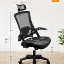 NEO CHAIR Office Desk Chair with Ergonomic High Back Headrest, Mesh Black