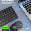 TECKNET Wireless Keyboard and Mouse Combo, Mini Cordless Computer Keyboard and Mouse Set 2.4GHz, Silent Adjustable 1600 DPI, Quiet Click, Lag-Free for Computer, Laptop, PC, Windows, Mac, Chrome OS