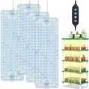 4Pack Panel Grow Lights for Indoor Plants, Seed Starting, Vegetables with 4/8/12/16/20 Hr Timer, 40W Full Spectrum LED Plant Growing Lamps for Cabinet/Shelves/Greenhouse, Plug-and-Play, Connect Freely