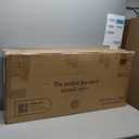 Nathan James Cohen Mid-Century Modern Leather Bar Stool, Counter Height Chair in Solid Wood Frame with Footrest and Woven Leather Back for Kitchen, Black