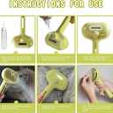 2 x Cat/Dog Grooming Brush with Steamer - Deshedding Brush for Pet Hair, Bath Brush with Water Spray and Hair Comb (Yellow)