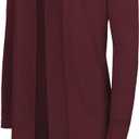 G-Style USA Women's Casual Lightweight Open Front Knit Cardigan Sweater with Pockets (Red, S)