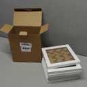5x5 White Picture Frames Square Classic Natural Wood 6 Pack for Wall Mounting and Tabletop Display