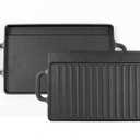 HAWOK Cast Iron Reversible Grill Rectangular Griddle 12.6x8 inch