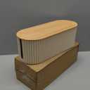 Marsui 2 Pcs Cable Management Box Cord Hider Organizer with 46 Pcs Cable Management Kit Wire Box for Power Strips Surge Protectors Desk TV Computer Wires Home Office(Frost White, Wood Color)